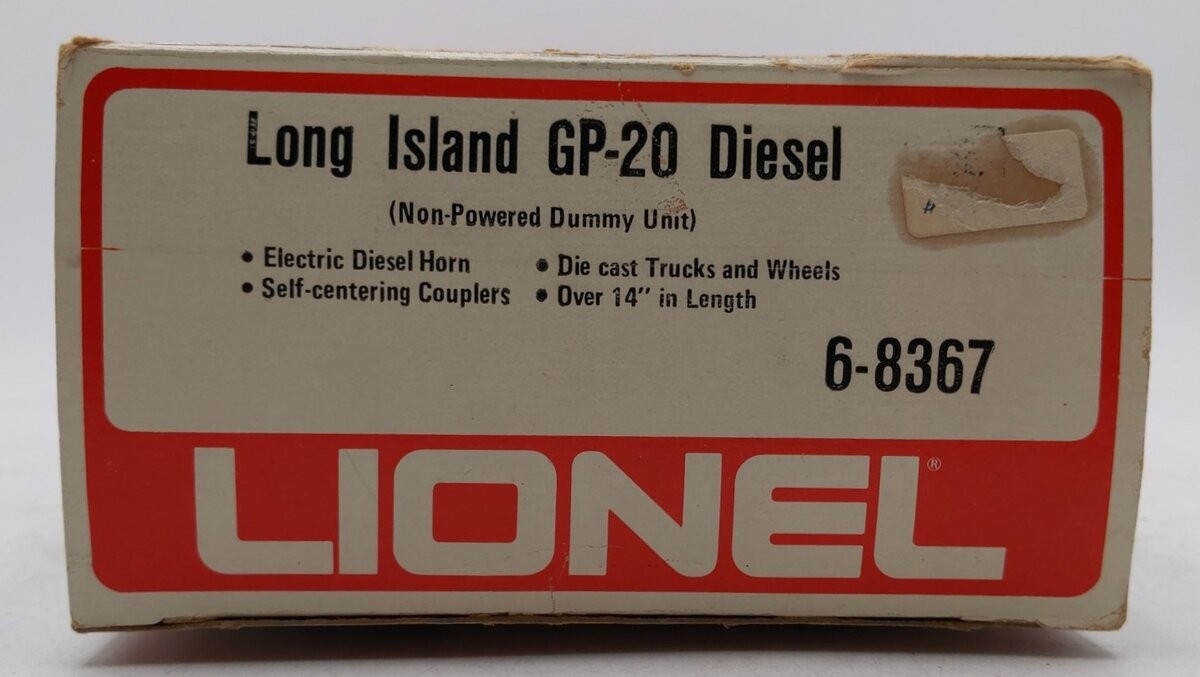 Lionel 6-8367 O Gauge Long Island GP20 Non-Powered Diesel Locomotive/Box