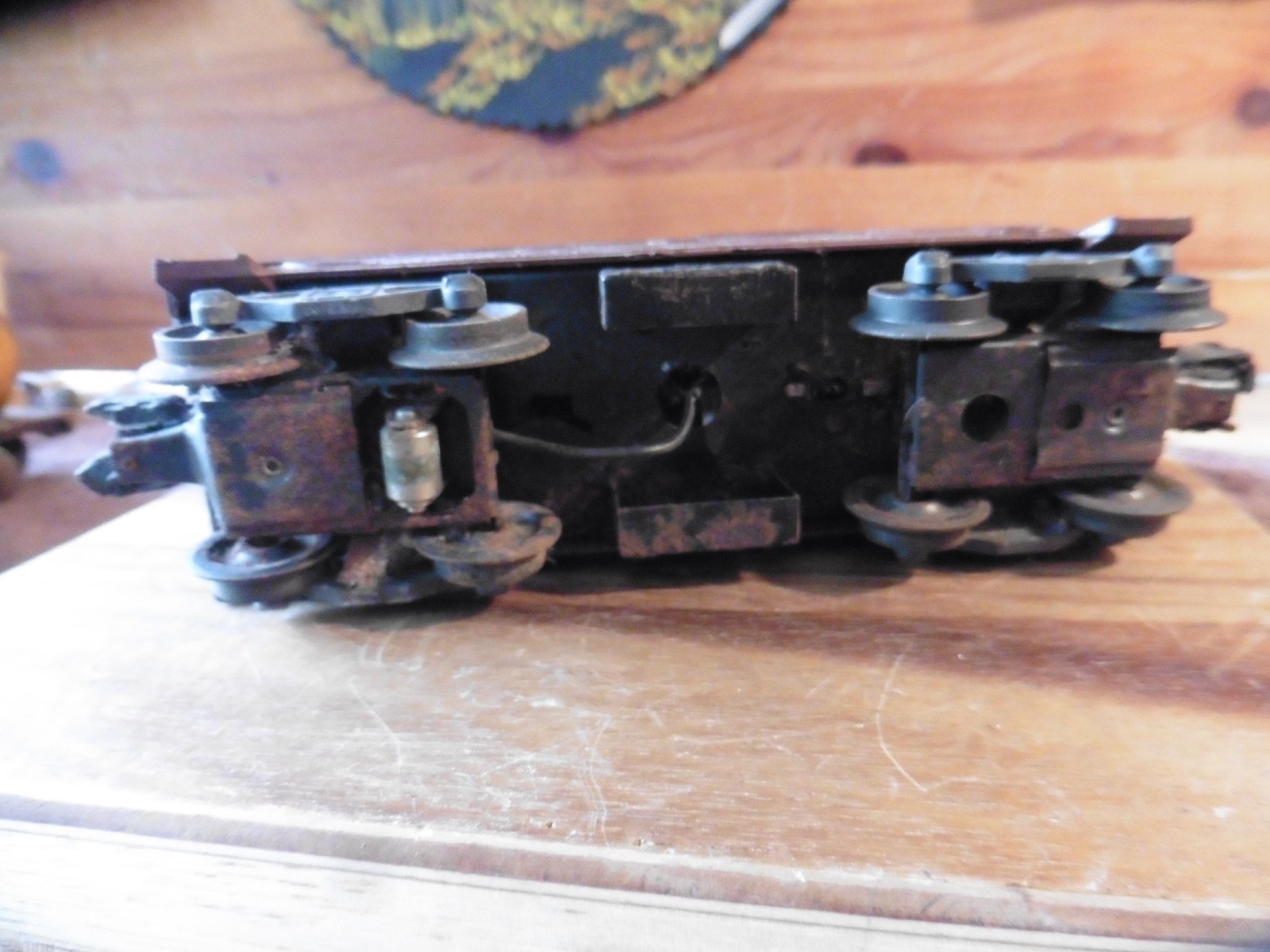 Vtg Lionel 6457 Premium Train Lighted Caboose Brown w/ Black Stack Untested