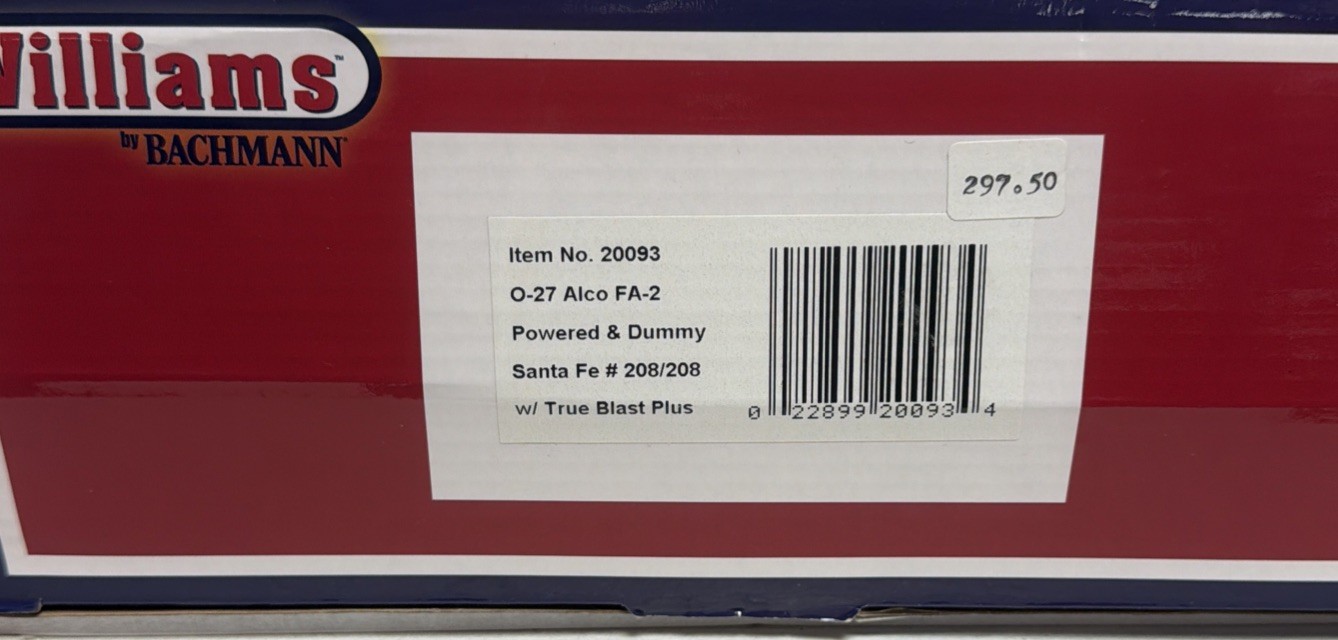 Williams O-27 Alco FA-2 Power And Dummy Santa Fe With True Blast Plus