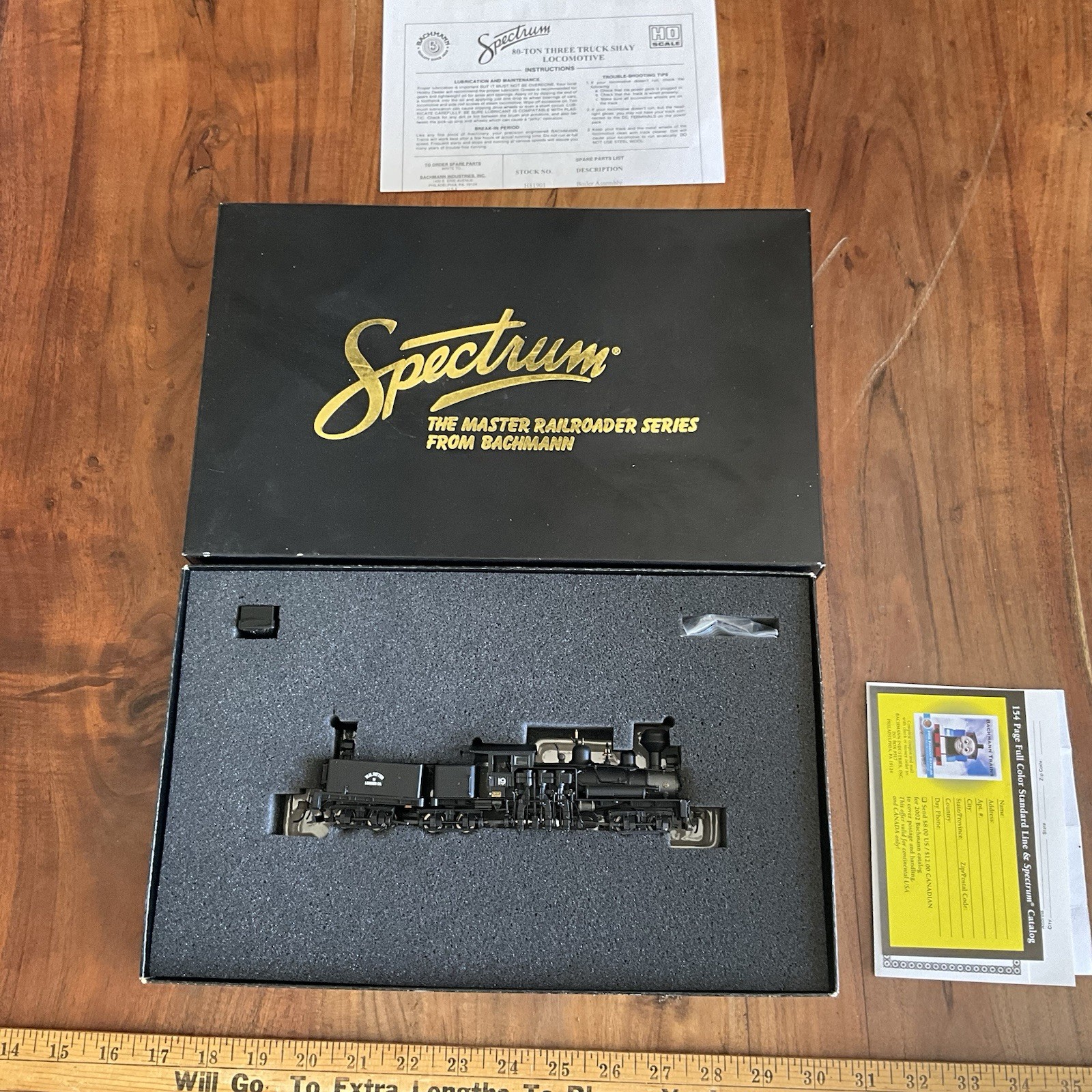 Bachmann Spectrum 81908 HO 80 Ton Three Truck Shay Locomotive Ritter Lumber #19