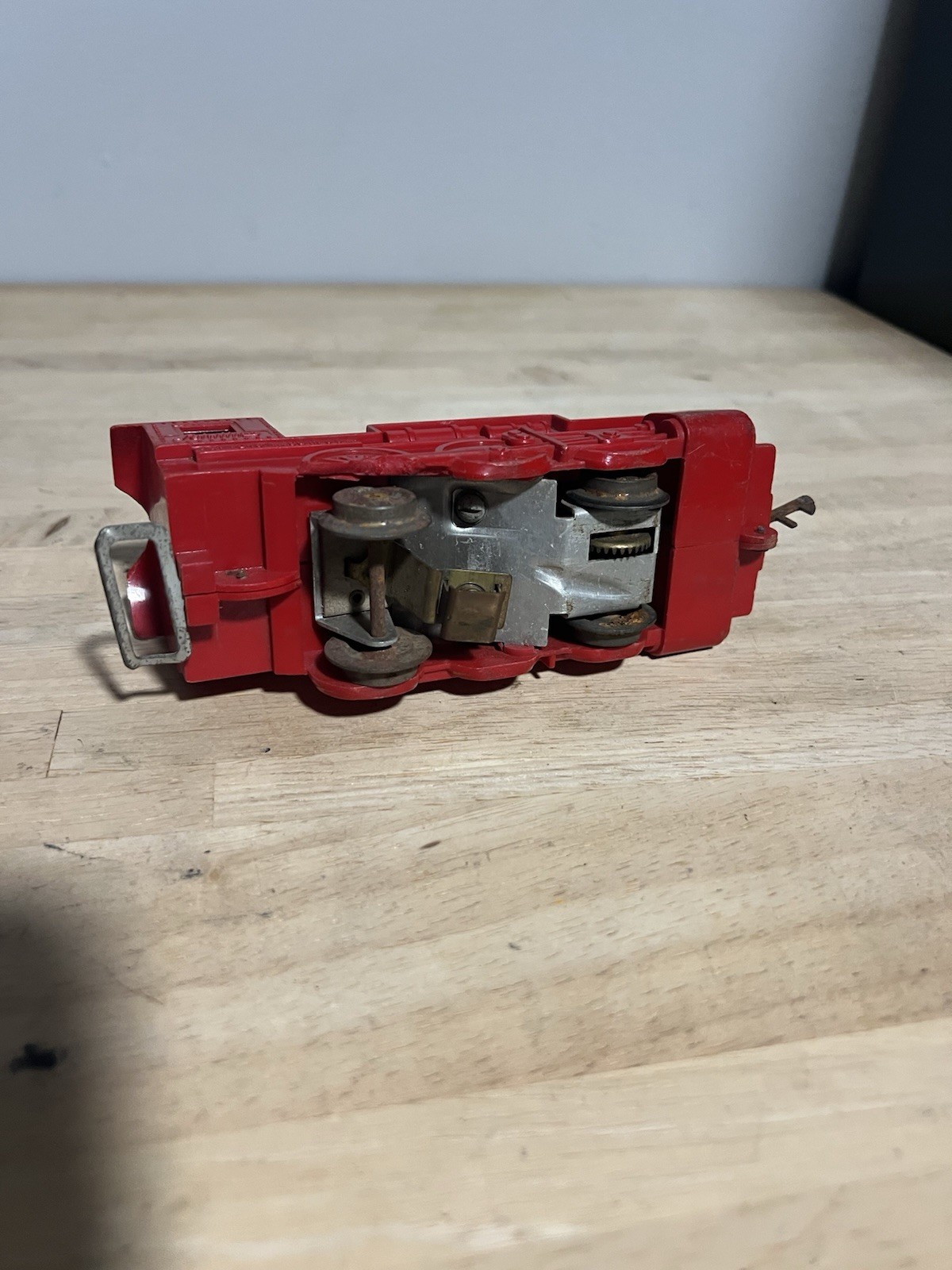 Vintage Schilling Toy Train Engine Locomotive Red Plastic. 1940’s USA