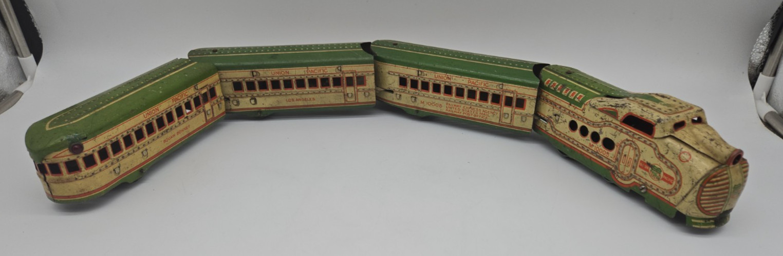 Vintage Marx M10005 Tin Litho Union Pacific Train/Cars O Gauge Item Untested