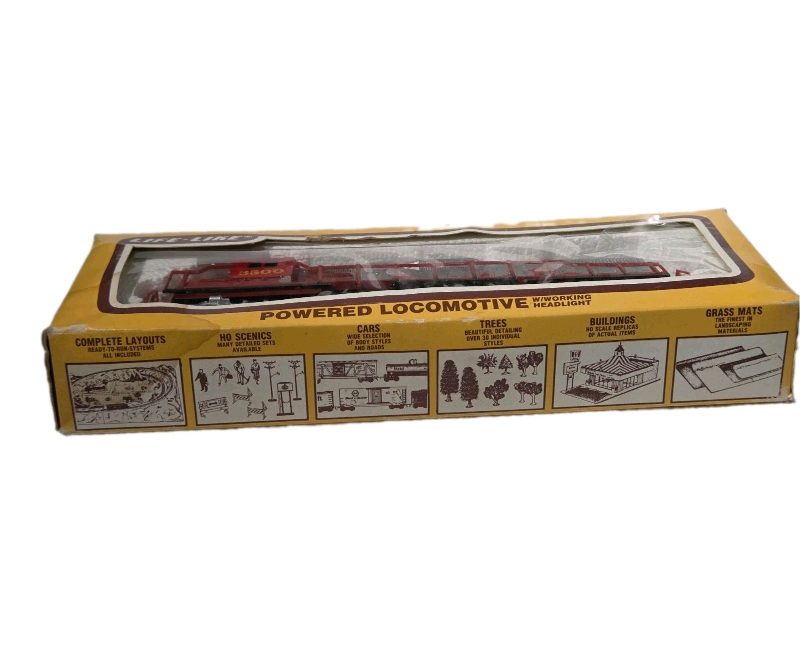 HO Life-Like Lighted Santa Fe #3500 Diesel Locomotive—Box Knc Cplrs A187