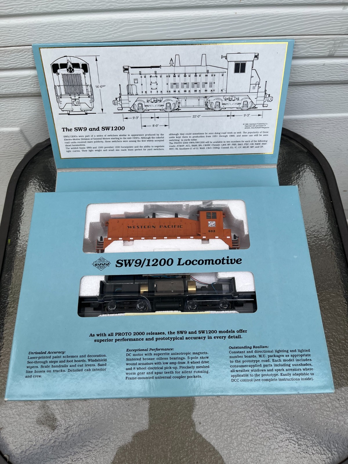 HO CUSTOM WESTERN PACIFIC SW9 #602 SOLID ORANGE LOCOMOTIVE SWITCHER PROTO 2000