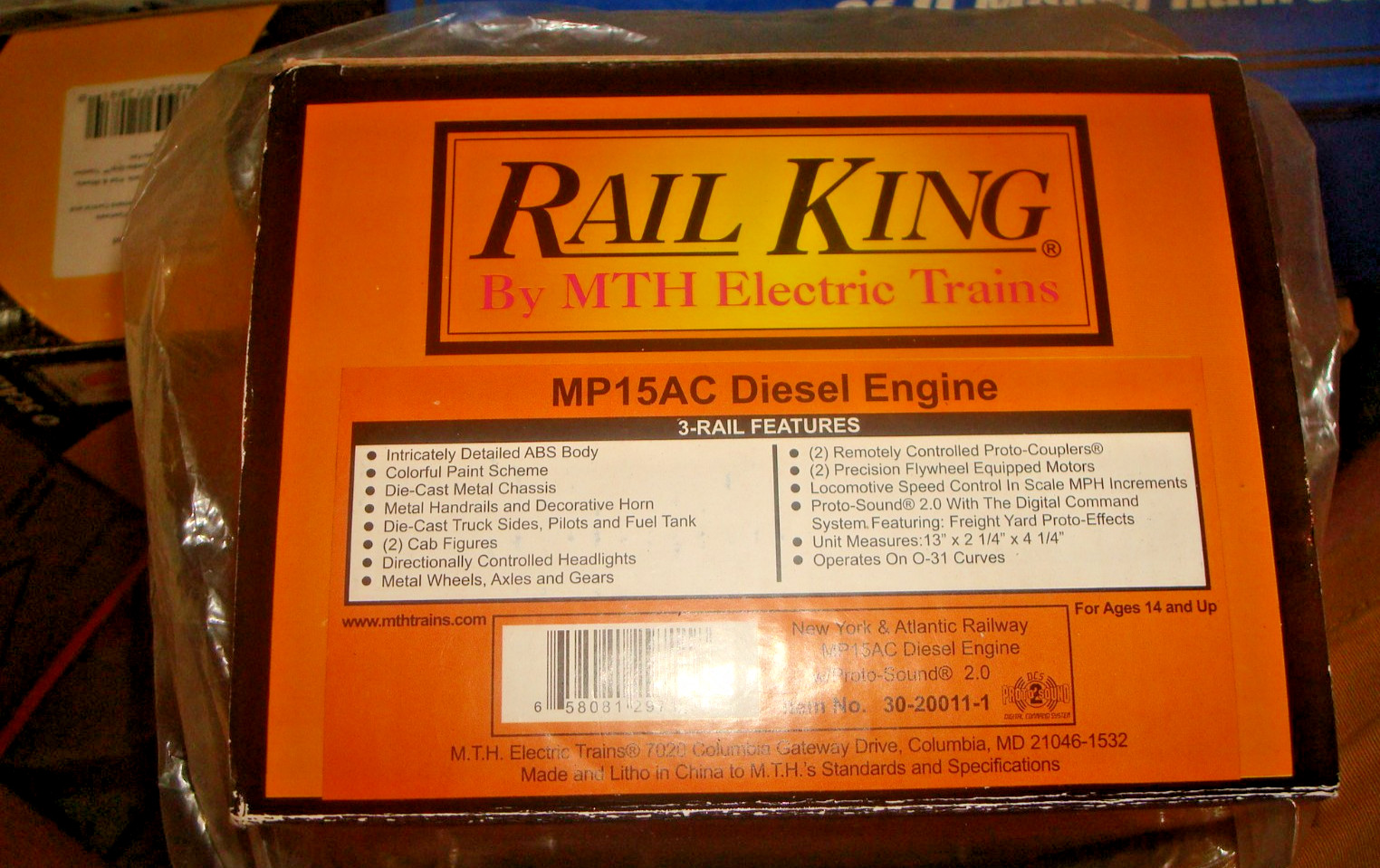 O SCALE. RAIL KING.NEW YORK & ATLANTIC RAILWAY. MP15AC DIESEL ENGINE # 151