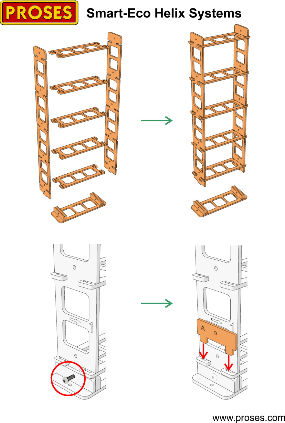 HUS30-02 16″ Fixed Height, 3.5 Level Helix For R:28″ – R:30″ – R:32″ Tracks