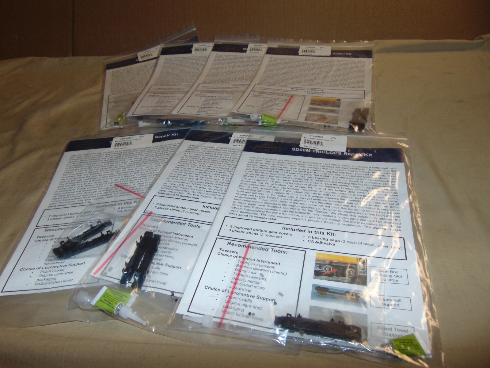 ATHEARN GENESIS 99507 7 PACKAGES SD60M TRICLOPS REPAIR KIT -BRAND NEW KITS