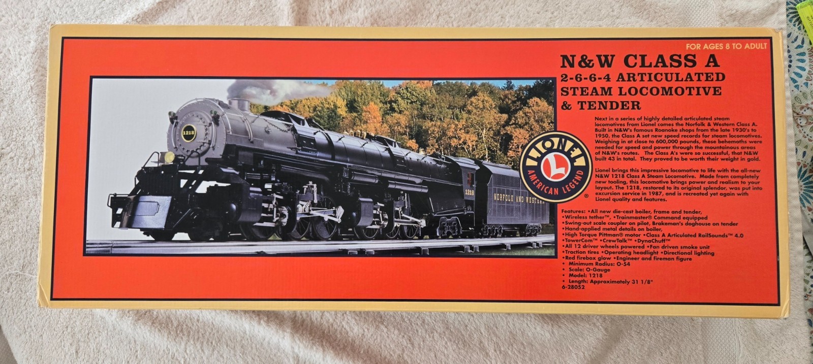 Lionel 6-28052 N&W Articulated 2-6-6-4 Steam Loco & Tender w/Shipper+Manual +