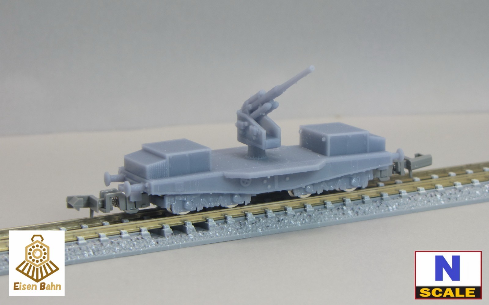 1/160 (N-scale) German SSY Wagon & flak39 /w wheels & coupliers resin kit