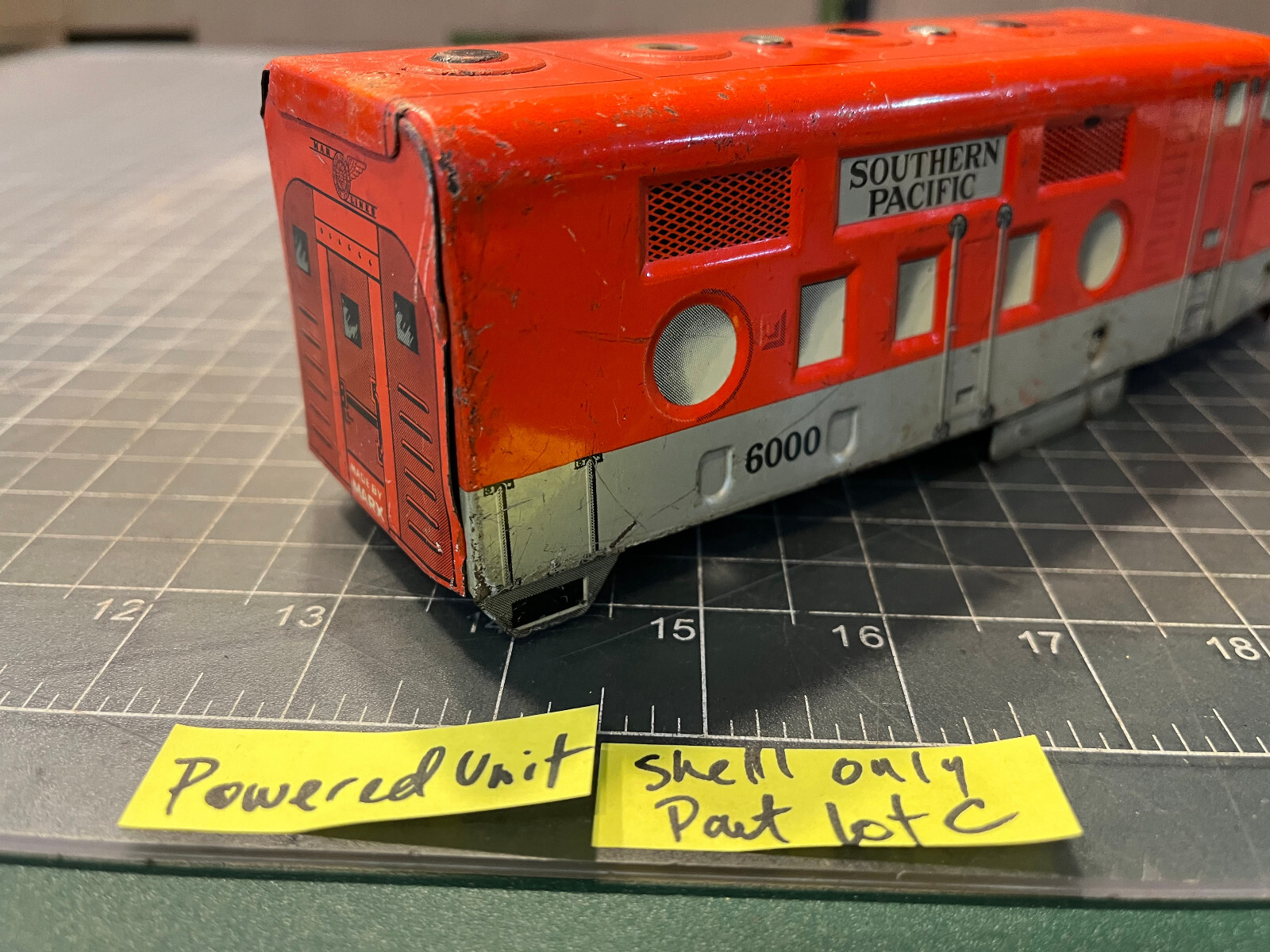 Marx Train SP 6000 POWERED Diesel Locomotive Engine METAL SHELL ONLY PART LOT C