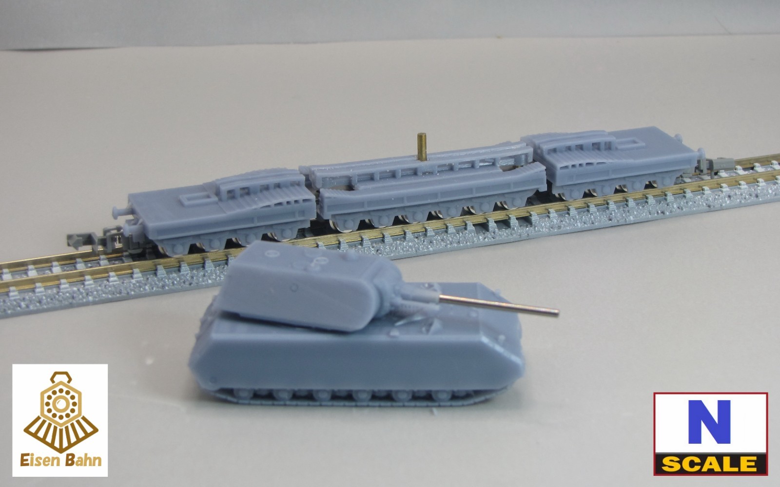 1/160 (N-scale)WWII German Super heavy railway transporter & Maus tank resin kit