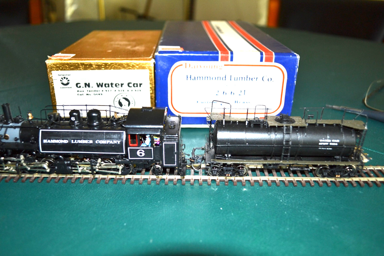 Custom NJ Brass HO Hammond Lumber Co #6 2-6-6-2T w/Water Car-DCC Sound & Lights