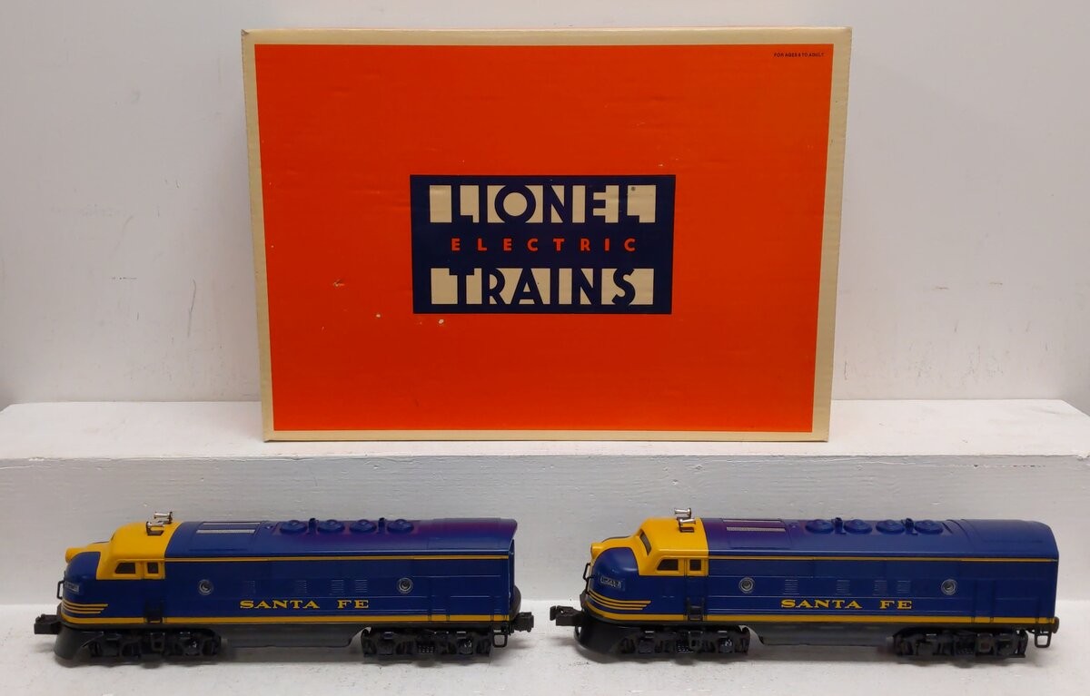 Lionel 6-18117 O Gauge Santa Fe Blue/Yellow F3 AA Diesel Set NIB