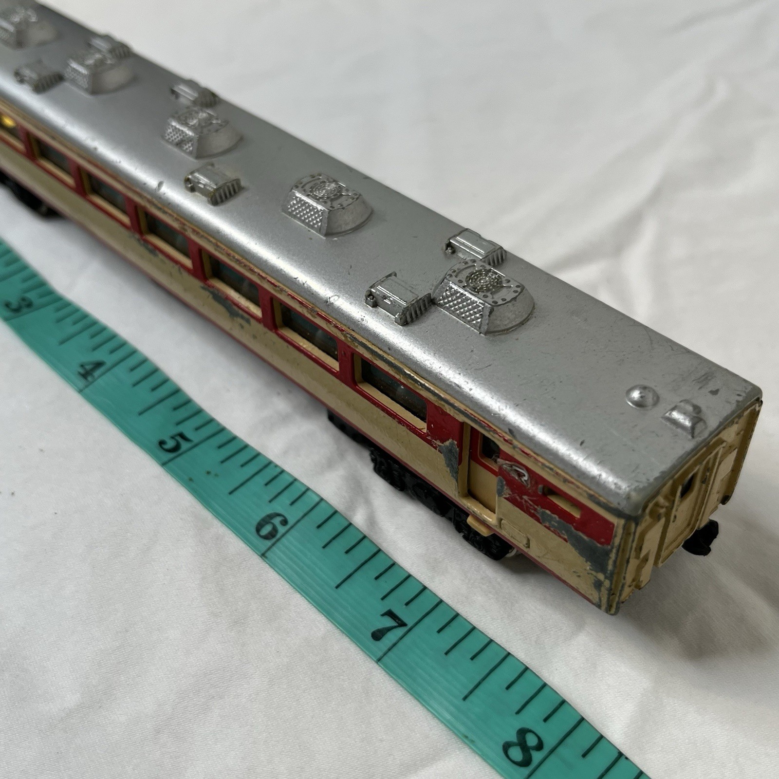 Vintage Japan EF81 85 Diecast Electric Locomotive Blue White 1/120 Scale Train