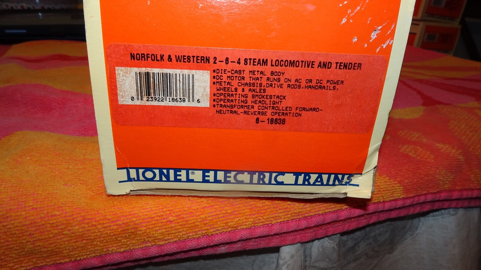 Lionel 6-18638 Norfolk & Western 2-6-4 Steam Loco & Tender Excellent Condition