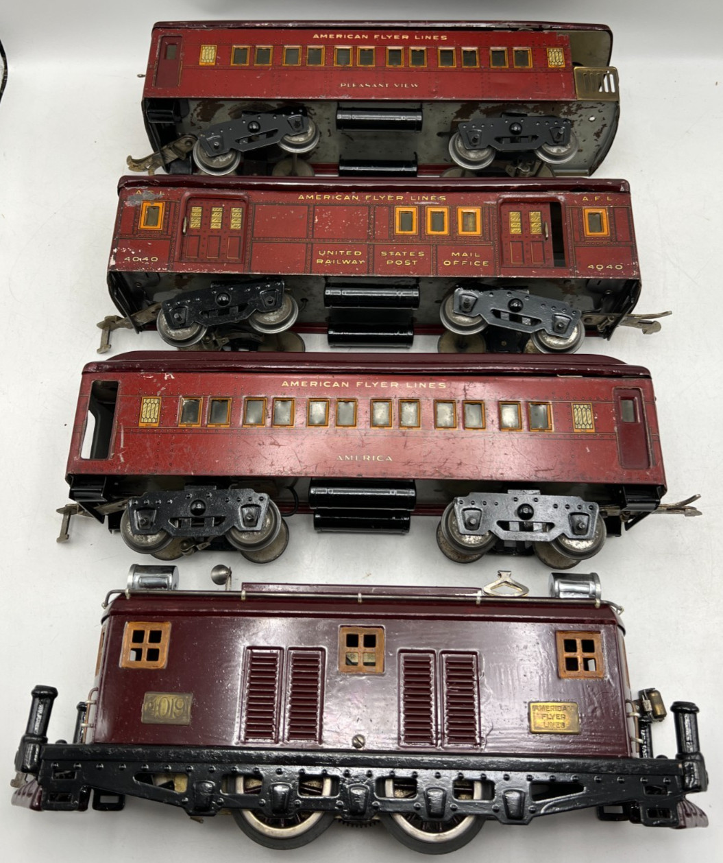 American Flyer Lines Standard 4019 Boxcab Electric Engine Passenger *Repainted*
