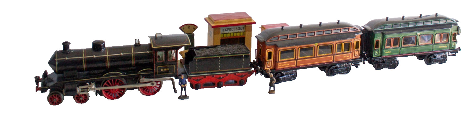 Extremely Rare Marklin 4-4-0 E.1021 Clockwork 1-gauge Set w/ accessories