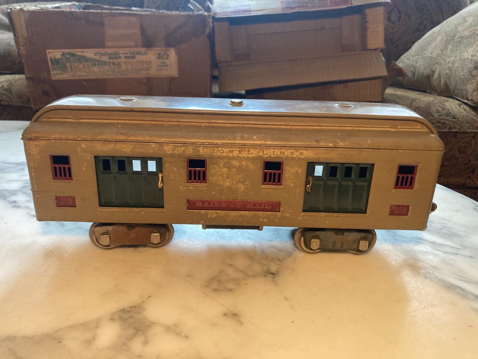 1920s Prewar Lionel 342 Train set with 318 engine 309, 310 & 312 Cars in Boxes