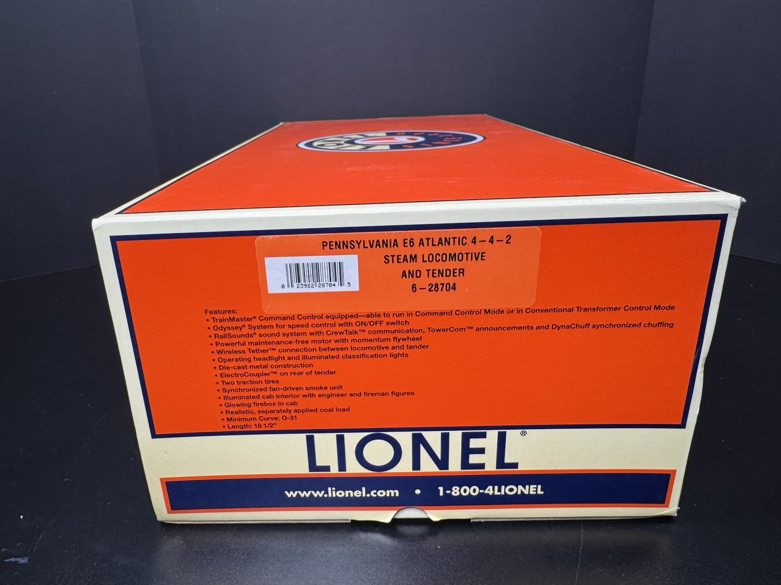 Lionel 6-28704 TMCC Pennsylvania PRR E-6 Atlantic steam engine #68 LNIB