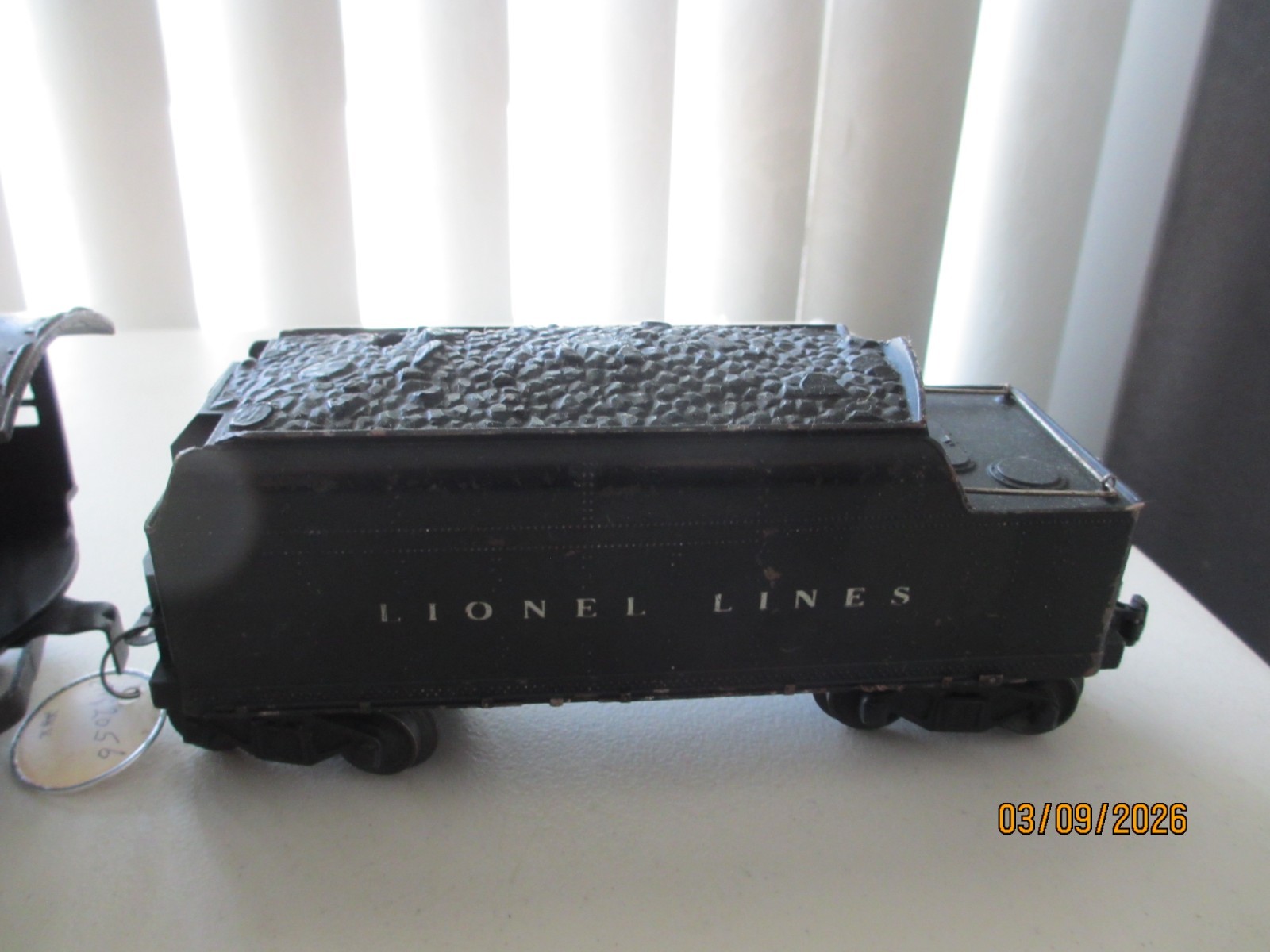 1952 LIONEL O GAUGE 2056 HUDSON STEAM LOCOMOTIVE WITH 2046W TENDER
