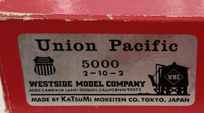 Westside Model Company HO Union Pacific 2-10-2 Steam Locomotive #5000