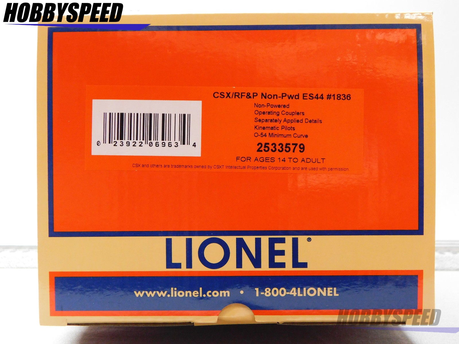 LIONEL BTO CSX RFP NON-POWERED ES44 #1836 DIESEL ENGINE O GAUGE 2533579 NEW