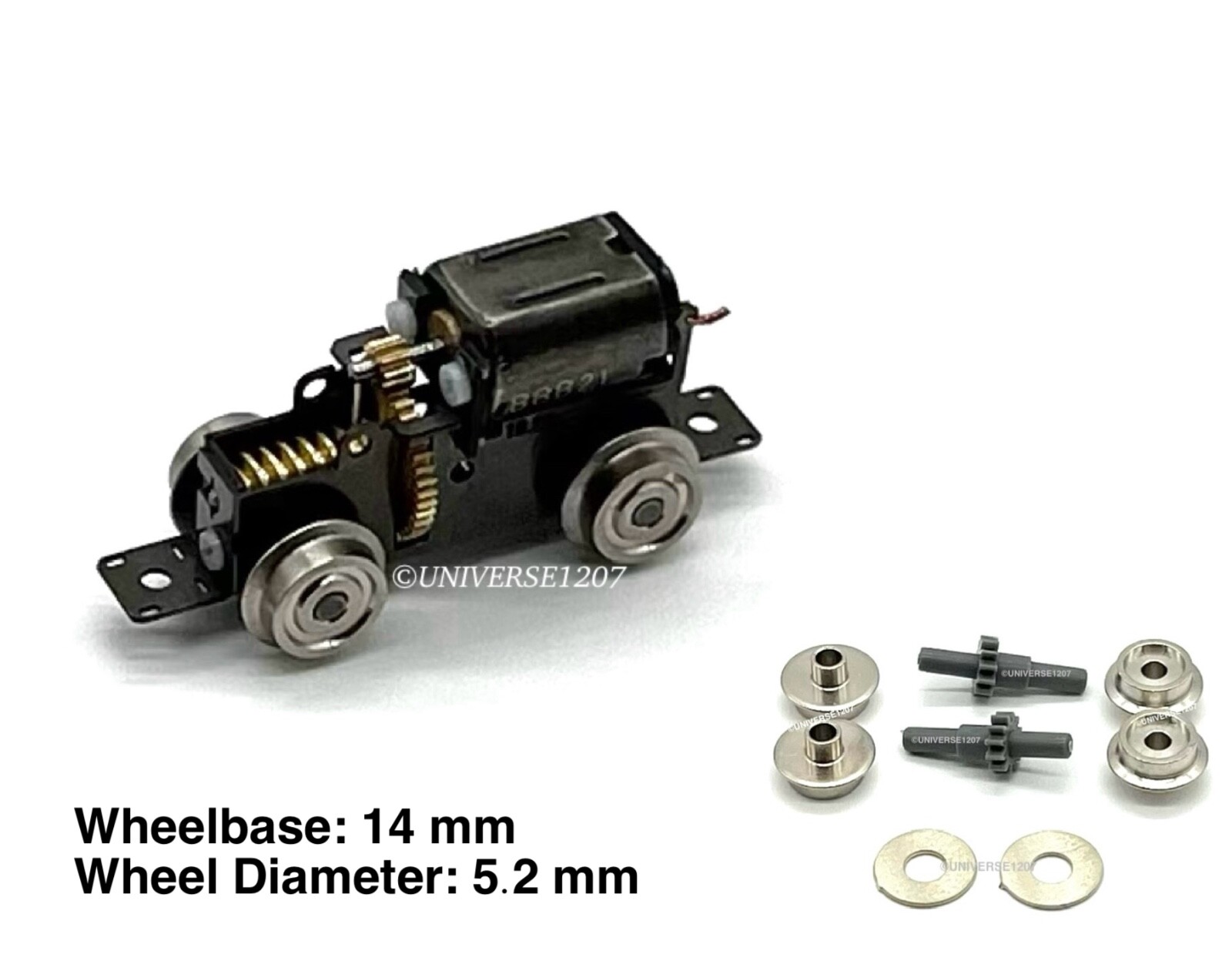 Z/Nn3/Nm/HOn2/HOf/HOi Gauge Aru Locomotive Power Drive Chassis 14mm/D5.2mm