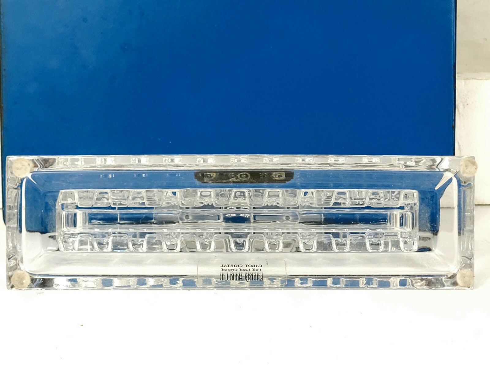 KROKODIL LOCOMOTIVE HAND CUT CABOT LEAD CRYSTAL GLASS DESK PAPERWEIGHT DISPLAY