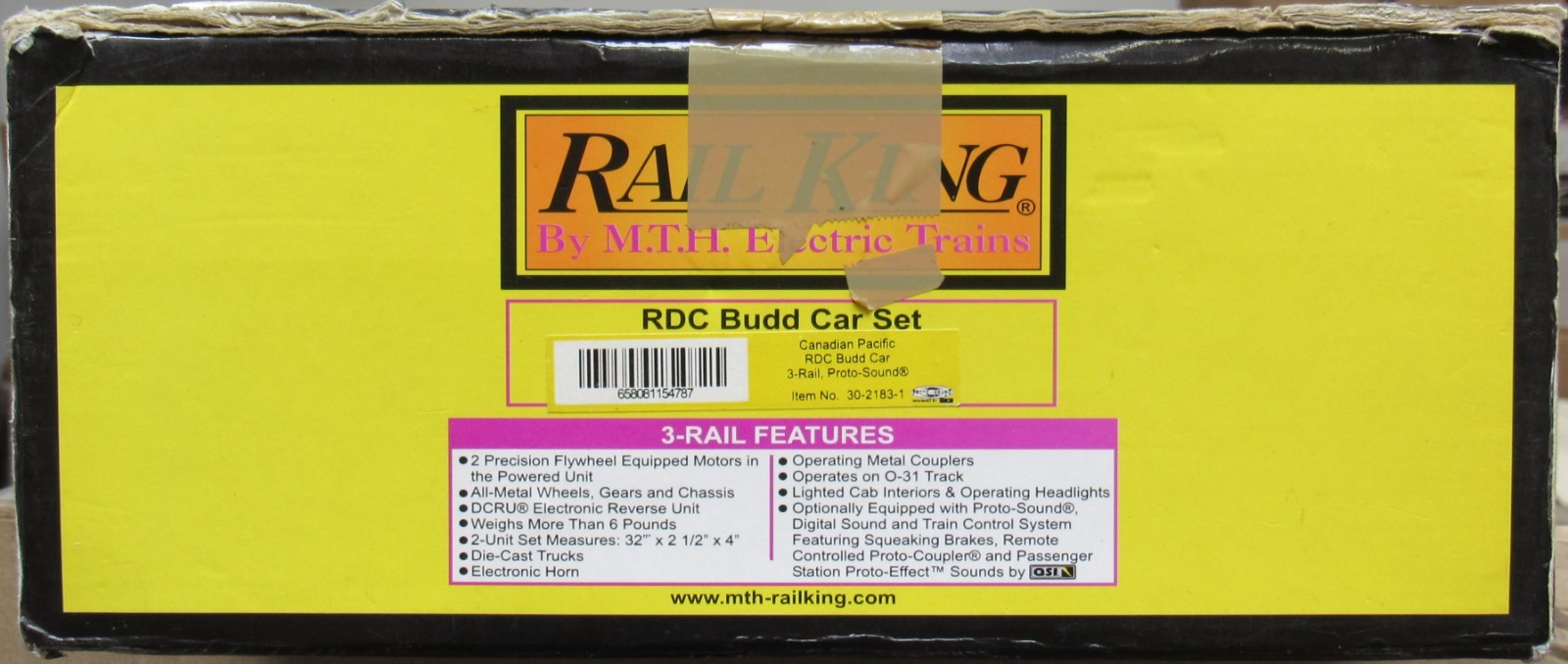 MTH Railking 30-2183-1 Canadian Pacific RDC Budd 2-Car Set w/PS1 O-Gauge