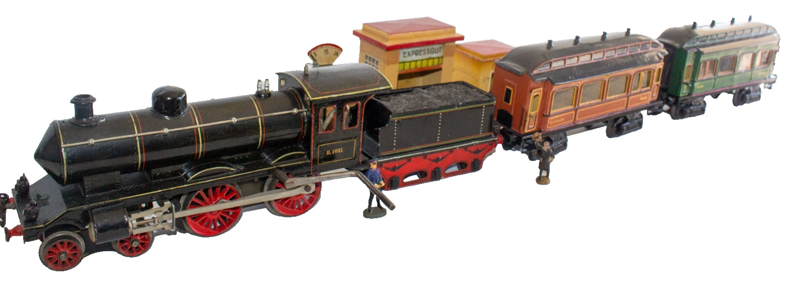 Extremely Rare Marklin 4-4-0 E.1021 Clockwork 1-gauge Set w/ accessories