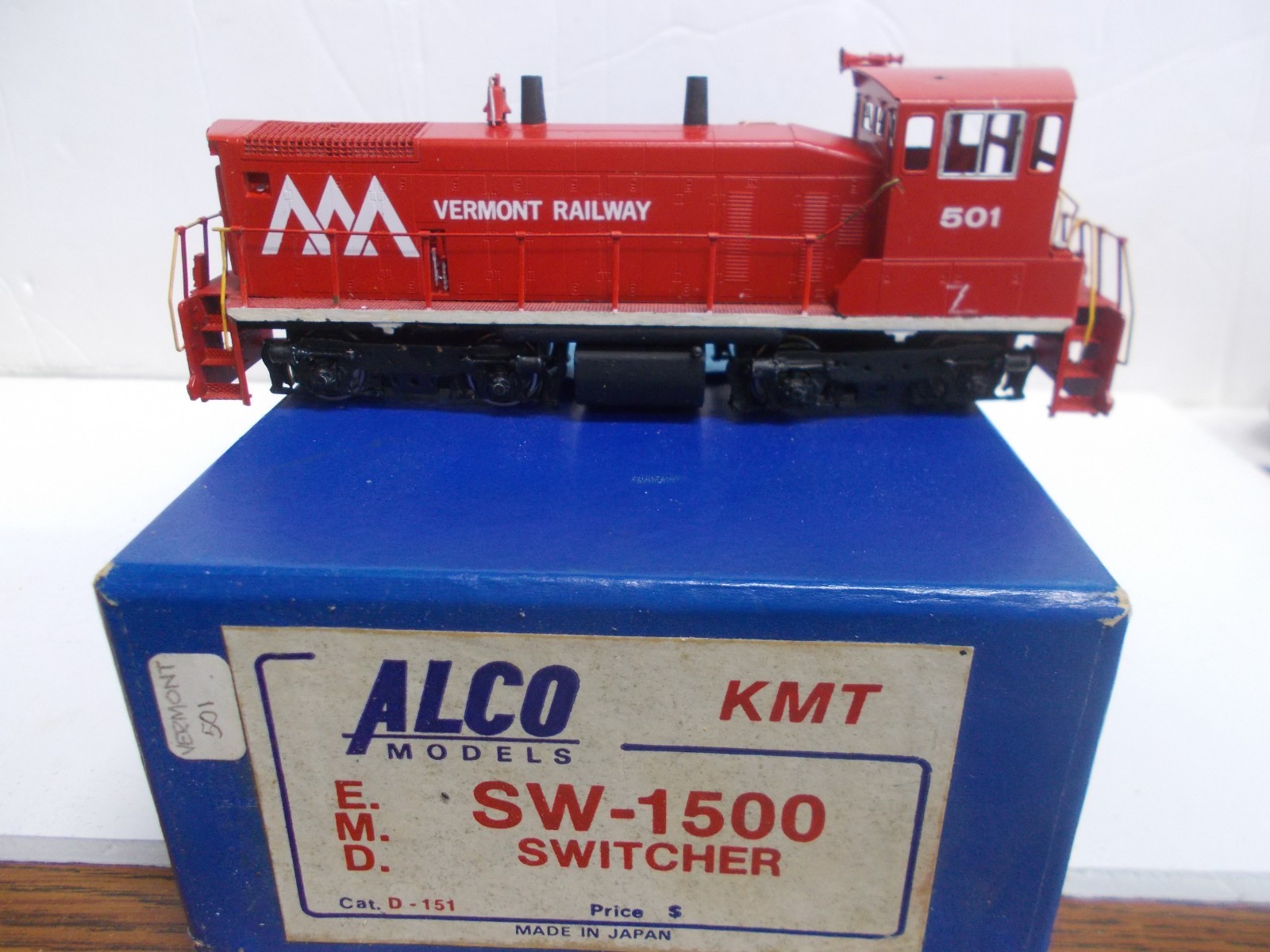ALCO # 151~ BRASS ~ VERMONT RAILWAY SW-1500 LOCOMOTIVE # 501 ~RUNS GOOD~HO SCALE