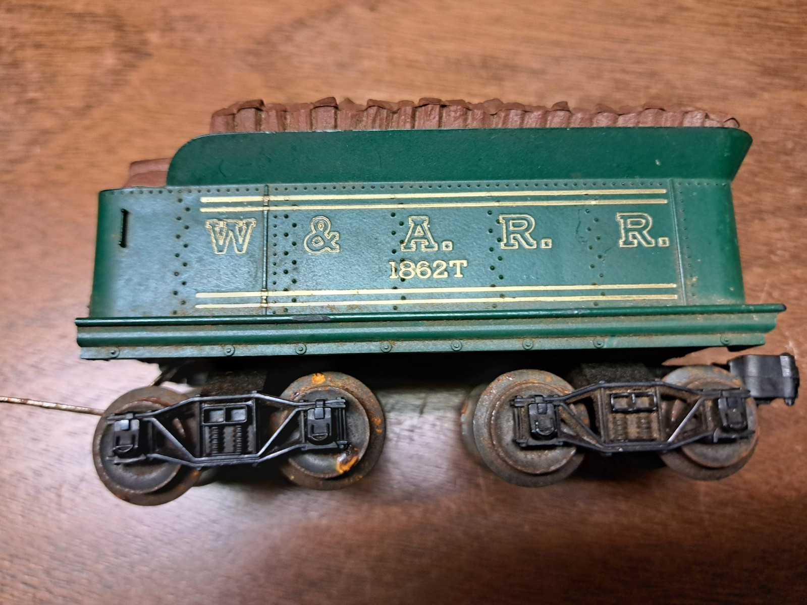 LIONEL O GAUGE POST-WAR W & A. R.ORIGINAL 1862T GENERAL LOCOMOTIVE WOOD TENDER
