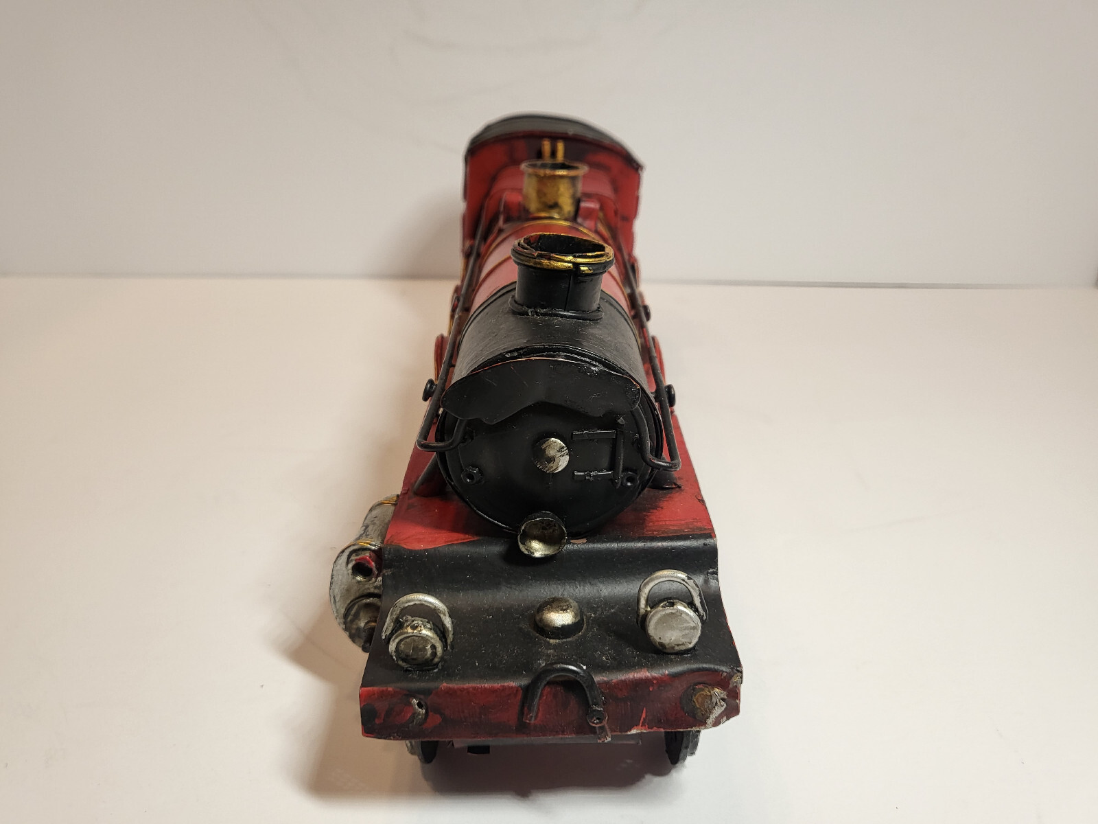 Vintage-Look Red Locomotive Tin Metal Steam Train Engine Model 14 ” Long