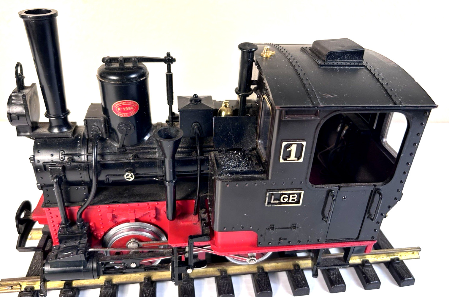 LGB 2010 0-4-0 STAINZ Black & Red Loco Switcher w/ Lights Engineer