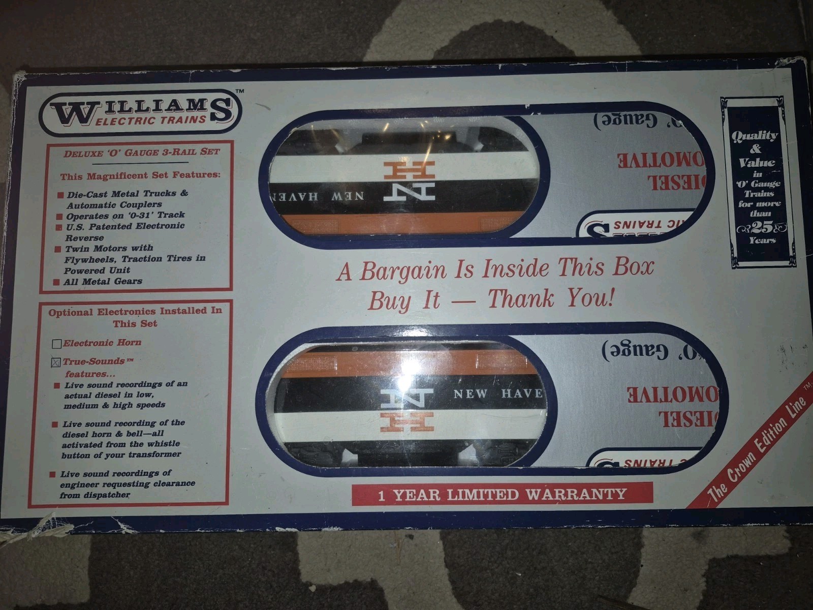 Williams Double Headed Diesels New Haven EP 200s True Sounds Box Shows Wear