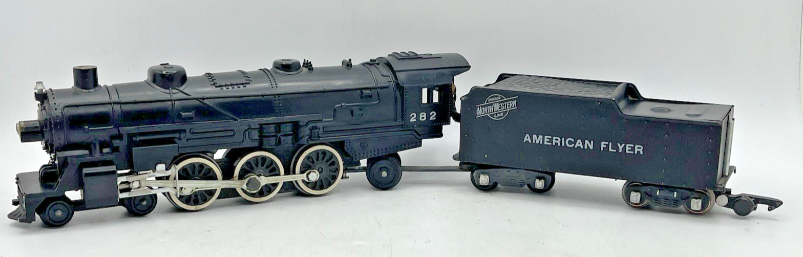 Gilbert American Flyer S Gauge #282 Pacific Loco/Tender Runs/Smokes/Choo-Choos