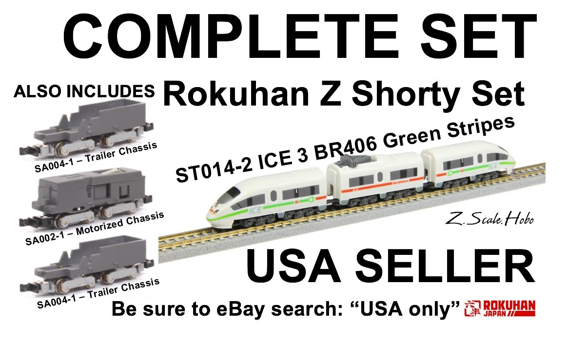 Rokuhan Z Shorty ICE3 ICE EURO TRAIN Set ST014-2 SA002-1 SA004-1 US DEALER