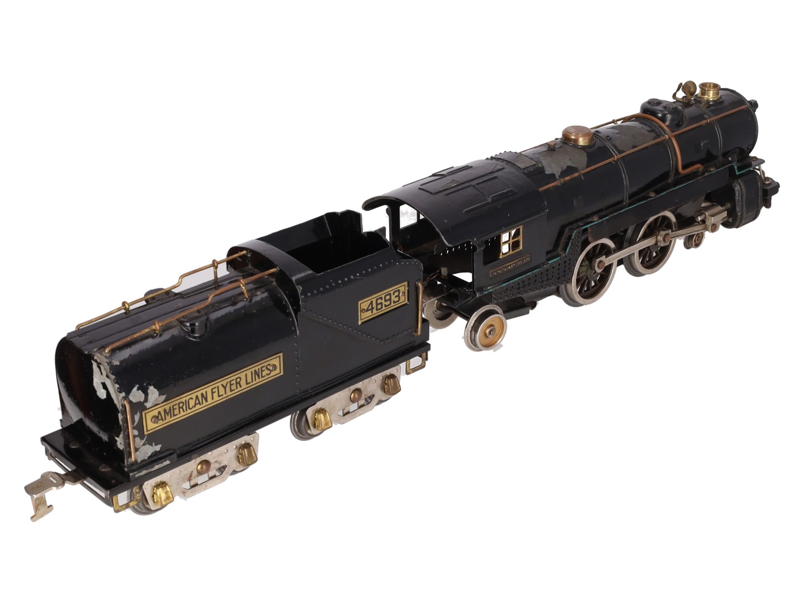American Flyer 4693 Vintage Std Gauge 4-4-2 Diecast Steam Locomotive w/ Tender