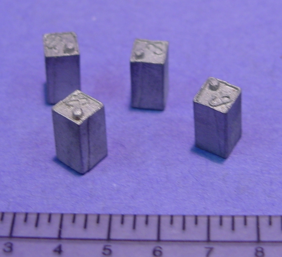 O/On3/On30 1/48 SCALE SQUARE GAS CANS WISEMAN MODEL SERVICES DETAIL PARTS: #O135