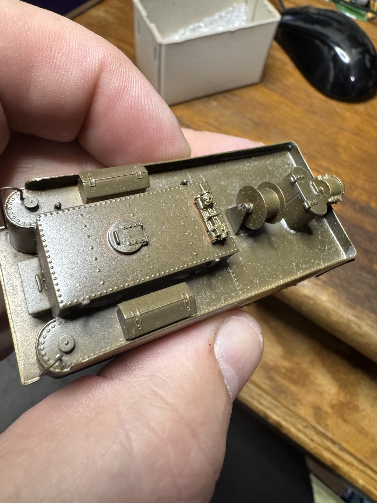 brass HO Long Bell Logging 2-6-2 tender in box United Hobbies