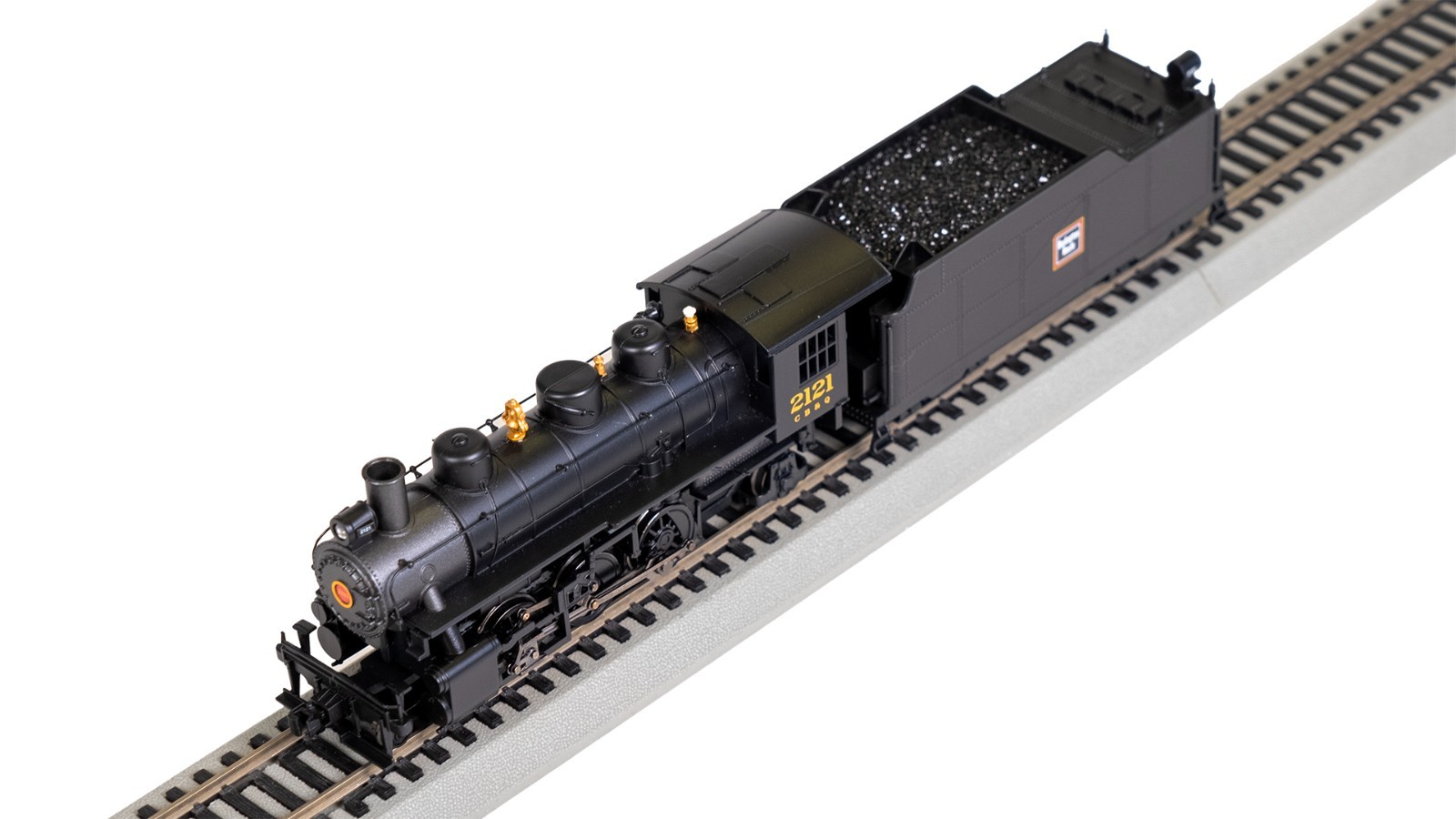 Bachmann 2-6-2 Prairie – Burlington #2121 (with smoke), HO Scale.