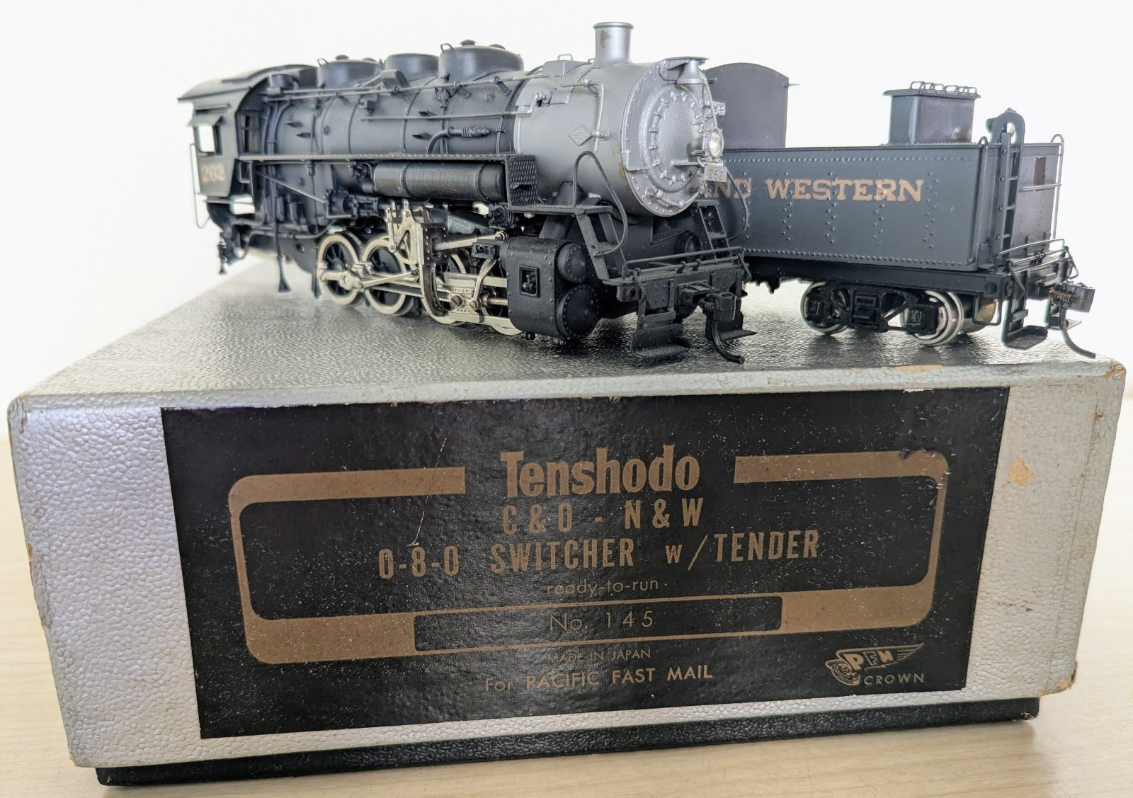 **L@@K! BRASS C&O N&W 0-8-0 STEAM LOCO TENSHODO PFM HO **RUNS G@@D **SUPER NICE!