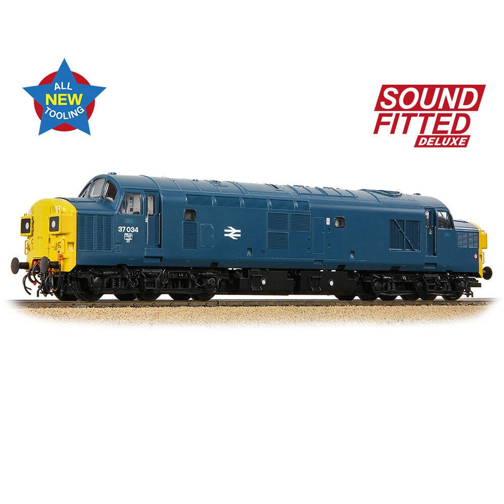 Bachmann 35-301SFX OO Gauge Class 37/0 Split H/C 37034 BR Blue DCC SOUND DELUXE
