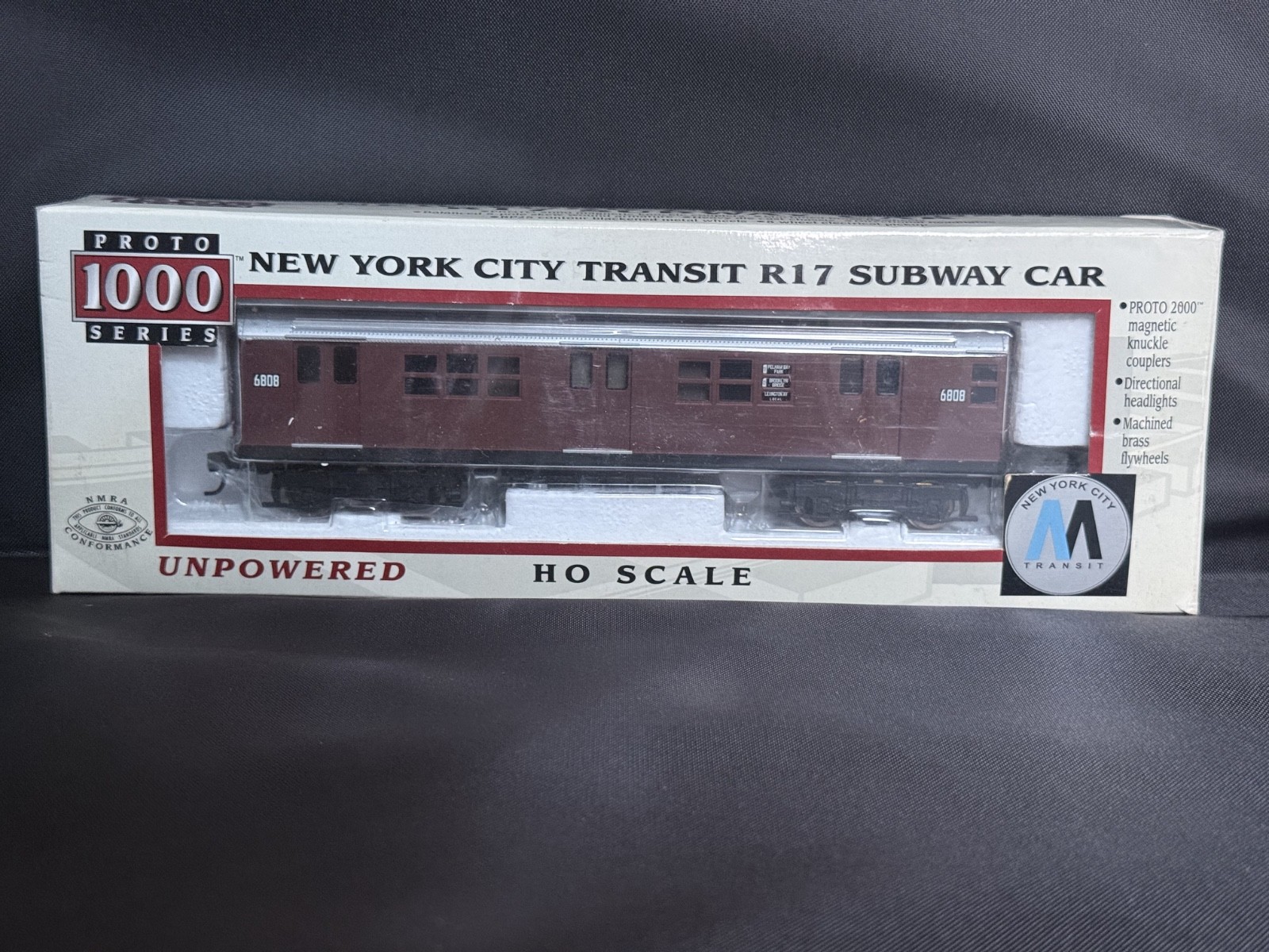 HO Scale Proto 1000 30166 NYCT “Red Bird” R17 Subway Cars #6801, 08 – Unpowered