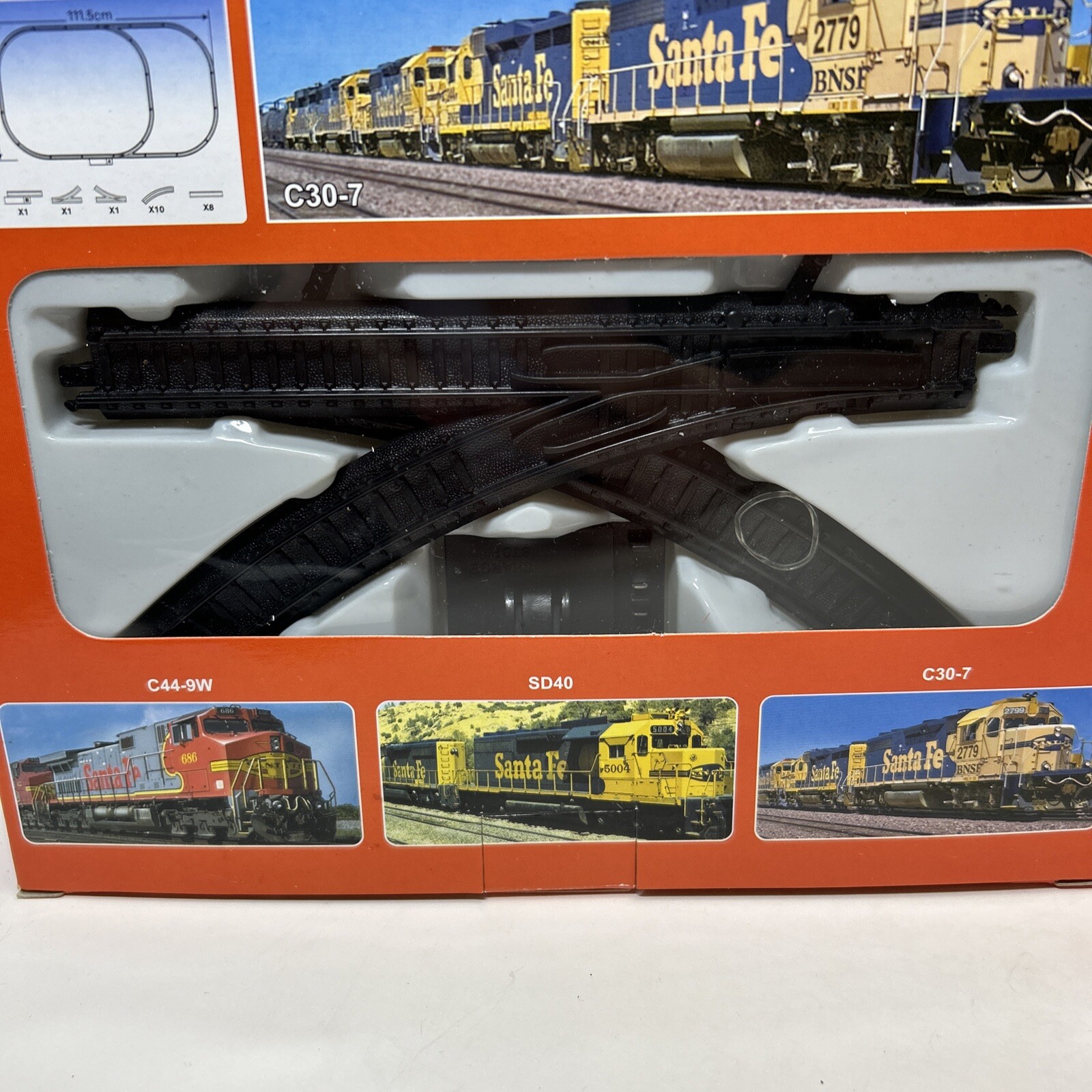 New-Ray RailRoad N Scale Santa Fe C44-9W Diecast Battery Operated Train Set