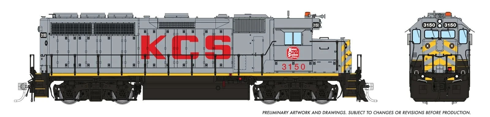 Rapido ~ HO EMD GP40 ~ With Standard DB ~ KCS #3150 ~ DC/DCC Sound ~ 040539