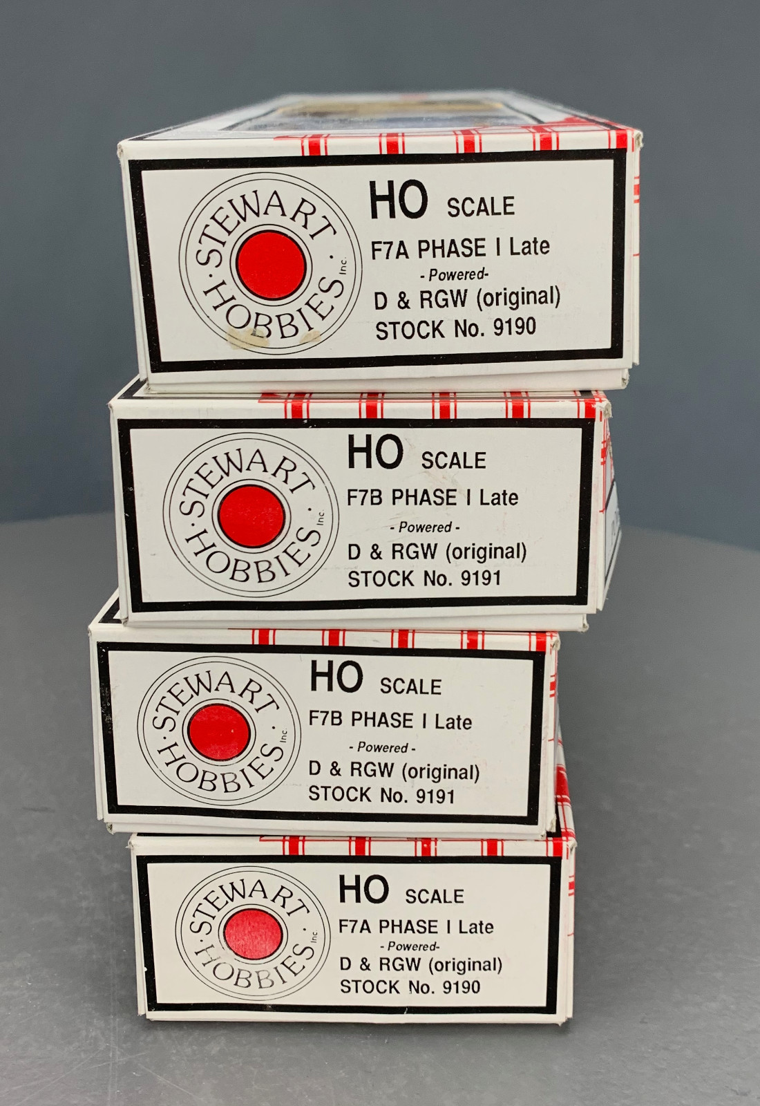 HO Stewart/Kato Rio Grande F7 A-B-B-A PH I Locomotives Powered DccNonSnd HO8064