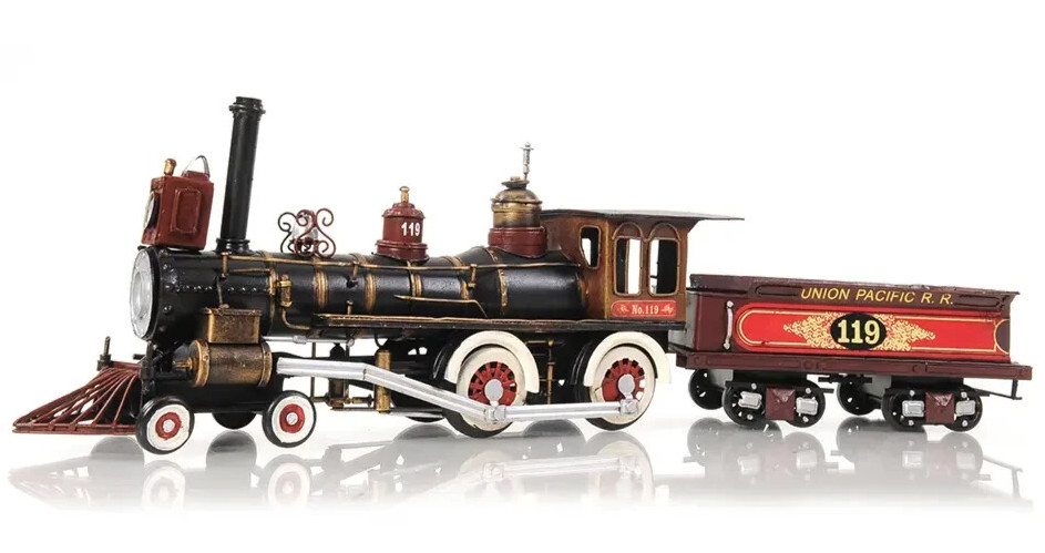 Union Pacific Railroad No. 119 Steam Locomotive Model 21″ Golden Spike Train New