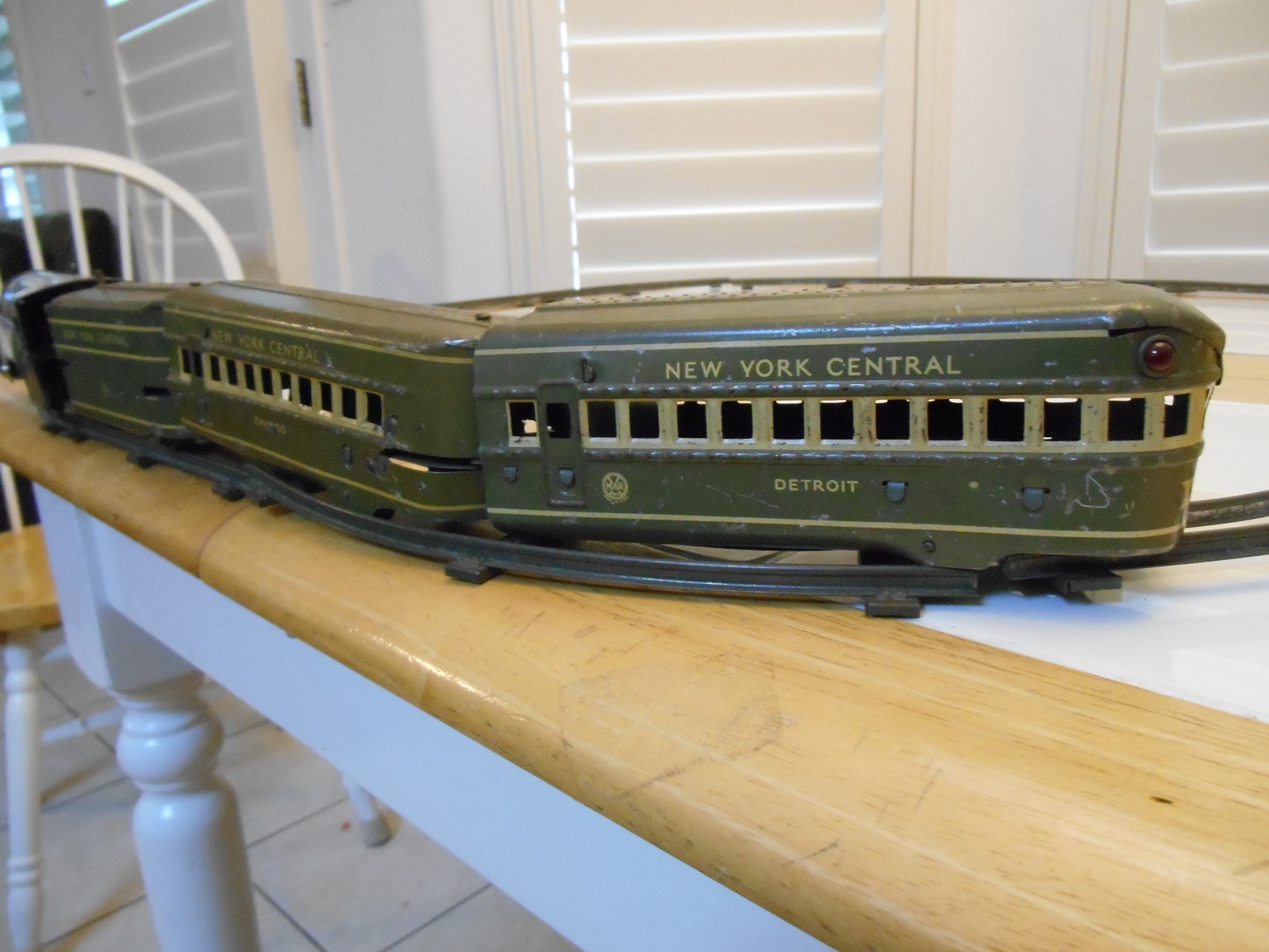 Marx Prewar Mercury NYC Wind Up Train Set Detroit Chicag O Gauge Tin Litho Works