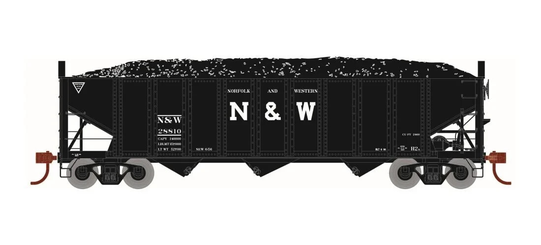 N-Gauge – Athearn – NW 40′ 3-Bay Ribbed-Side Open Hopper #28810
